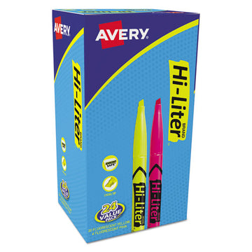 Avery® Hi-liter Pen-style Highlighters, Fluorescent Pink Ink, Chisel Tip, Pink-black Barrel, Dozen freeshipping - TVN Wholesale